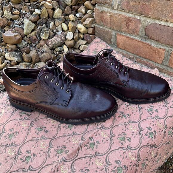 Neil M Mens Oxford Dress Shoes 11.5D Brown Pebbled Leather Lace Up NM402023 USA main image 7